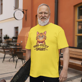 Purer, Smart Nerdy Cat mit Brille T-Shirt