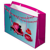 Purere Liebe - Cupid - Katzengeschenktasche Große Geschenktüte (Rückseite Schrägansicht)