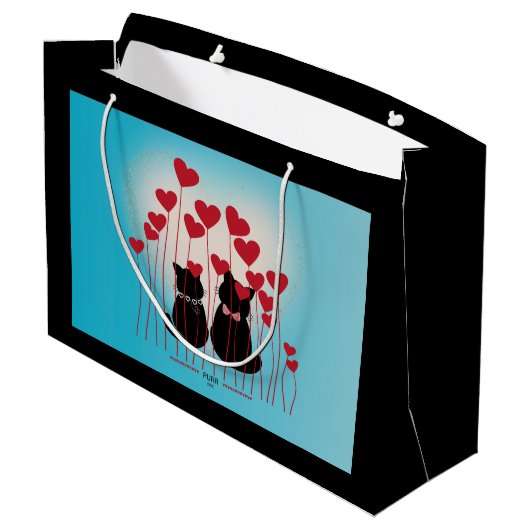 Purere Liebe - Geschenktasche - Ballonfeld Große Geschenktüte (Rückseite Schrägansicht)