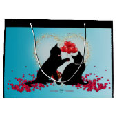 Purere Liebe - Katze Valentinballons - Geschenktüt Große Geschenktüte (Rückseite)