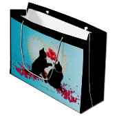 Purere Liebe - Katze Valentinballons - Geschenktüt Große Geschenktüte (Vorderseite Schrägansicht)