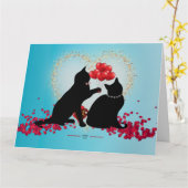 Purere Liebe - Katze Valentinballons - Geschenktüt Karte (Gelbe Blume)