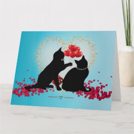 Purere Liebe - Katze Valentinballons - Geschenktüt Karte