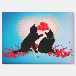 Purere Liebe - Katze Valentinballons - Geschenktüt Magnet