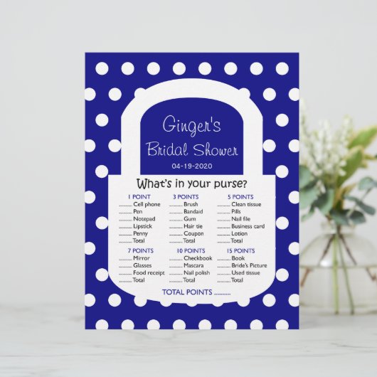 Pures Brautparty Game - Navy Blue (Stehend Vorderseite)