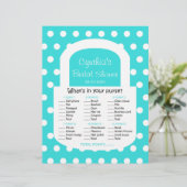 Pures Brautparty-Spiel auf Türkis (Stehend Vorderseite)