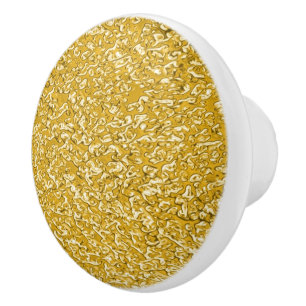 PURES GOLD Sprenkelmuster + Ihr Text / Foto Keramikknauf