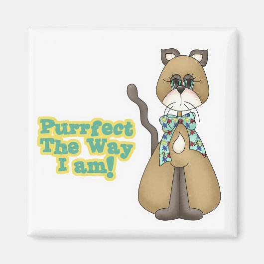 Purfect Autism Awareness Kitty Cat Magnet (Vorne)