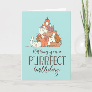 Purfect Birthday Funny Cat Lover Geburtstag Karte