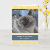 Purfect Birthday wünscht, siamesische Katze im Kor Karte (Gelbe Blume)