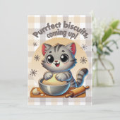 "Purfect biscuits, kommend" Katzenkuppe Einladung (Stehend Vorderseite)