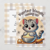 "Purfect biscuits, kommend" Katzenkuppe Einladung (Vorne/Hinten)