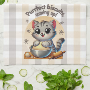 "Purfect biscuits, kommend" Katzenkuppe Geschirrtuch