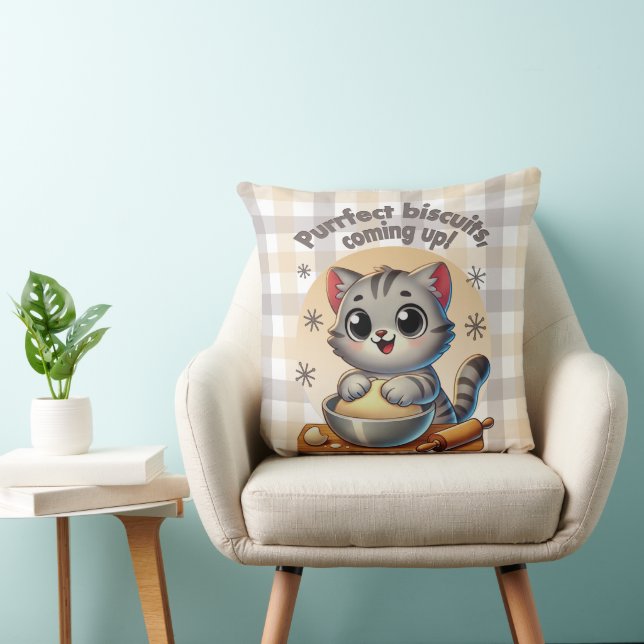 "Purfect biscuits, kommend" Katzenkuppe Kissen (Stuhl )