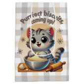"Purfect biscuits, kommend" Katzenkuppe Mittlere Geschenktüte (Rückseite)