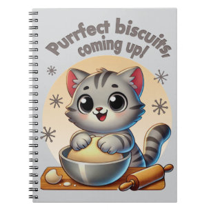 "Purfect biscuits, kommend" Katzenkuppe Notizblock