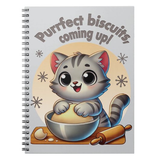 "Purfect biscuits, kommend" Katzenkuppe Notizblock (Vorderseite)