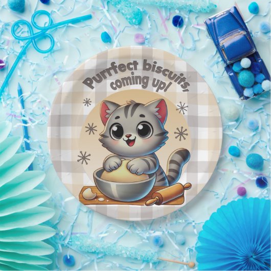 "Purfect biscuits, kommend" Katzenkuppe Pappteller (Party)