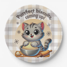 "Purfect biscuits, kommend" Katzenkuppe Pappteller