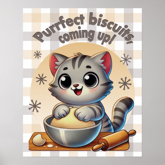 "Purfect biscuits, kommend" Katzenkuppe Poster (Vorne)