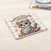 "Purfect biscuits, kommend" Katzenkuppe Rechteckiger Pappuntersetzer (angewinkelt)