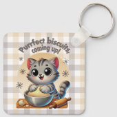 "Purfect biscuits, kommend" Katzenkuppe Schlüsselanhänger (Rückseite)