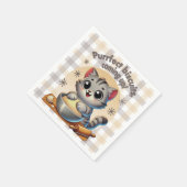 "Purfect biscuits, kommend" Katzenkuppe Serviette (Ecke)