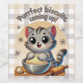 "Purfect biscuits, kommend" Katzenkuppe Weinetikett (Einzelnes Label)