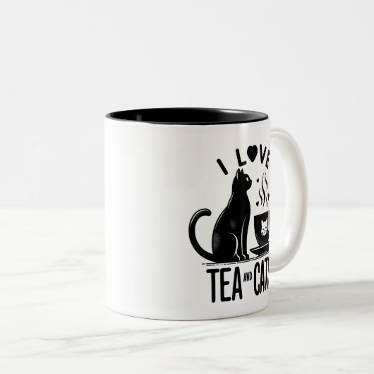 Purfect Brew: Ich Liebe Tee und Katzen Zweifarbige Tasse (VorderseiteRechts)