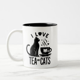 Purfect Brew: Ich Liebe Tee und Katzen Zweifarbige Tasse