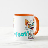Purfect - Cartoon Novelty Funny Cat Tasse (VorderseiteRechts)