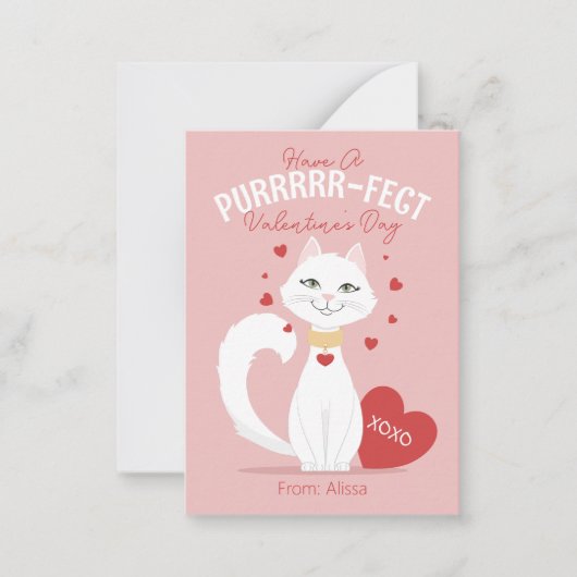 Purfect Cat Kids Valentine's Day Card Mitteilungskarte (Vorderseite)