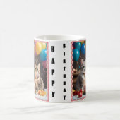 Purfect Celebration: Geburtstagsparty einer Katze, Kaffeetasse (Mittel)