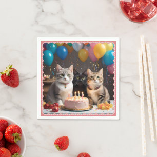 Purfect Celebration: Geburtstagsparty einer Katze Serviette