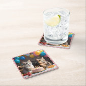 Purfect Celebration: Geburtstagsparty einer Katze, Untersetzer (Vor Ort)