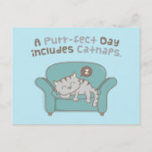 Purfect Day mit Catnaps Cat Pun Spaß Postkarte (Vorderseite)