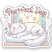 Purfect Day - Niedliche entspannende Katze Aufkleber (Vorderseite)