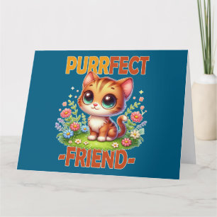 Purfect Friend pun Niedlich orange Katzenkätzchen  Dankeskarte