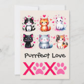 Purfect Liebe Niedliche Katzenart Feiertagskarte (Vorderseite)