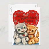 Purfect Pair Kitty Valentine Feiertagspostkarte (Vorne/Hinten)