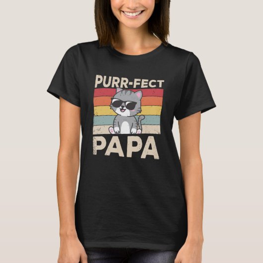 Purfect Papa Cat Vater Katzen Besitzer Haustiere T T-Shirt (Vorderseite)