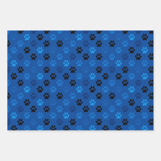 Purfect Pet Paw Prints in grün blau Geschenkpapier Set (Vorderseite 3)