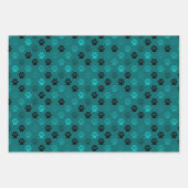 Purfect Pet Paw Prints in grün blau Geschenkpapier Set (Vorderseite 2)