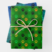 Purfect Pet Paw Prints in grün blau Geschenkpapier Set (Beispiel)