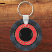 Purfect Slope Skiing mit Santa Claws Schlüsselanhä Schlüsselanhänger (Rückseite)