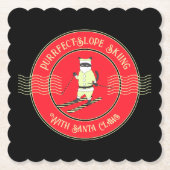 Purfect Slope Skiing mit Santa Claws Untersetzer (Vorderseite)