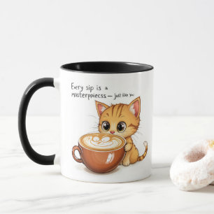 Purfektion in jeder Sippe - Niedliche Katze Latte Tasse