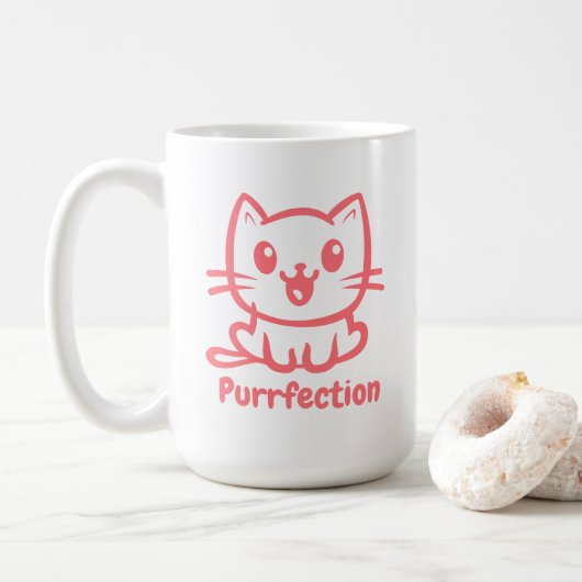 Purfektion, sehr Niedliche Anime-Katze Kaffeetasse (Mit Donut)