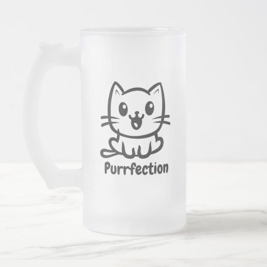 Purfektion, sehr Niedliche Anime-Katze Mattglas Bierglas (Links)
