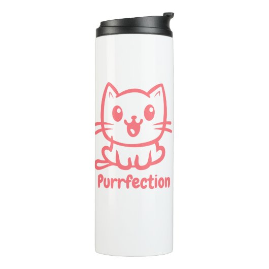 Purfektion, sehr Niedliche Anime-Katze Thermosbecher (Nach links gedreht)